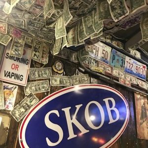photo gallery dollar bills on wall at SKOB